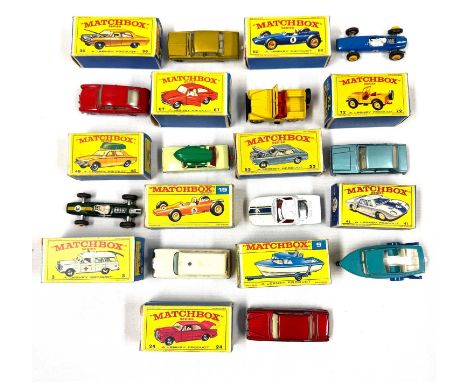 Matchbox Regular Wheels Group of Mid to Late 1960's Issue Cars &amp; Trailers - (1) 3c Mercedes Ambulance complete with stret