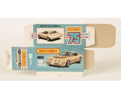 Matchbox Superfast Bowater's Printers Proof Empty "New" Type L Box For 16b Pontiac Firebird - 1980 Copyright proof box withou