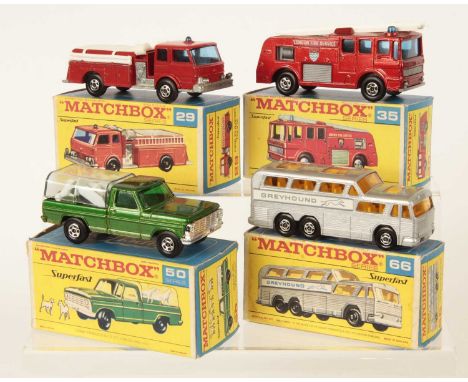 Matchbox Superfast Group of Models in Type F Transitional Boxes illustrating Regular Wheel Models With Black Superfast Brandi