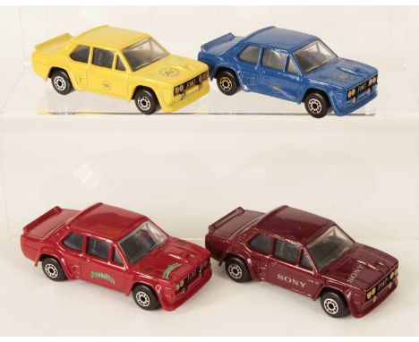 Matchbox Superfast 4 x 74d Fiat Abarth MADE IN BULGARIA MODELS - all are clear windows, black interior, black plastic Matchbo