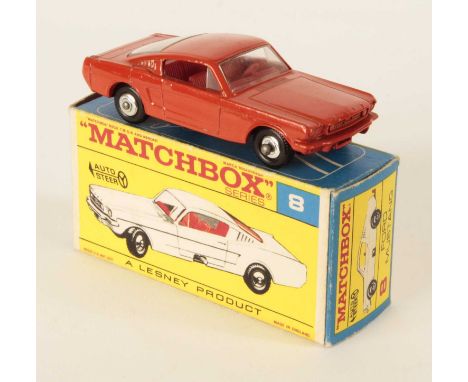 Matchbox Regular Wheels 8e Ford Mustang - Stannard Code 7 - RARE BURNT ORANGE BODY, without silver trim, red interior, gloss 