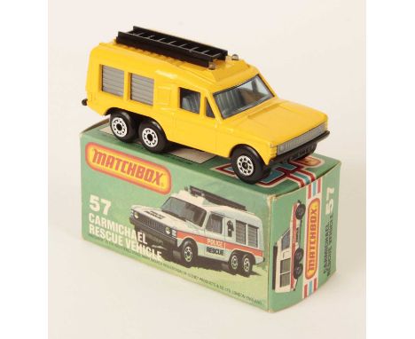 Matchbox Superfast 57e Range Rover Carmichael Commando Rescue Vehicle FACTORY PRE-PRODUCTION COLOUR TRIAL - yellow body with 