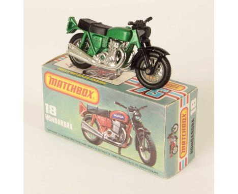 Matchbox Superfast 18b Hondarora Honda CB750 Motorcycle FACTORY COLOUR TRIAL MODEL - metallic emerald green frame with Type B