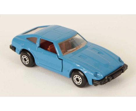 Matchbox Superfast 24e Datsun 280ZX FACTORY PRE-PRODUCTION COLOUR TRIAL - blue body, clear windows, brown interior, gloss bla
