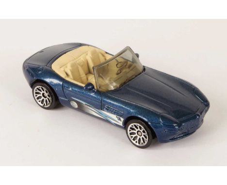 Matchbox Superfast BMW Z8 Pre-Production Colour Trial - metallic blue body WITH TRIAL SIDE DECALS (NOT TAMPO PRINTED), smoke 