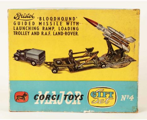 Corgi Major Gift Set No.4 Bloodhound Guided Missile with Launching Ramp, Loading Trolley and RAF Land Rover, the missile has 