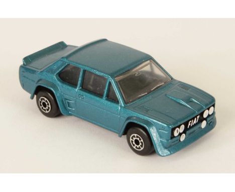 Matchbox Superfast 74e Fiat Abarth MADE IN BULGARIA MODEL - metallic blue body, clear windows, black interior, black plastic 