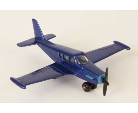 Matchbox Skybusters SB-19 Piper Comanche FACTORY PRE-PRODUCTION COLOUR TRIAL - metallic dark blue , clear windows, blue plast