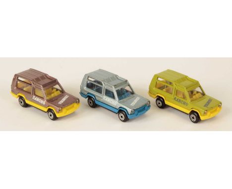 Matchbox Superfast 3 x 37e Matra Rancho MADE IN BULGARIA MODELS - all are "Tourist Rancho" tampo print, clear windows, gloss 