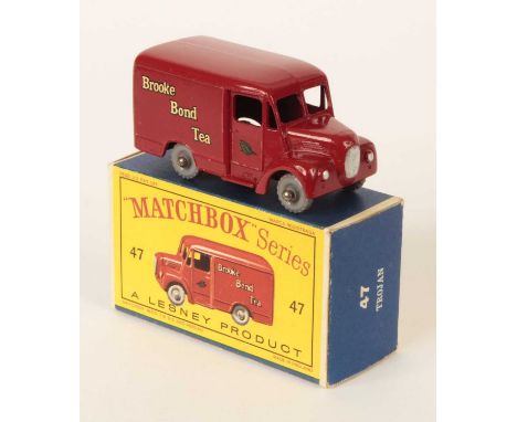 Matchbox Regular Wheels 47a Trojan Brooke Bond Tea Van - Stannard Code 4 - red body with silver trim to grille &amp; headlamp