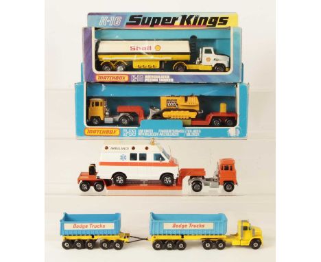 Matchbox Super Kings Group of Commercial Vehicles - (1) K-16 Ford LTS Articulated Tanker "Shell" - white Tractor Unit with da