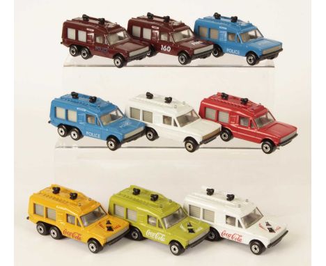 Matchbox Superfast 9 x 57d Range Rover Carmichael Rescue Vehicle MADE IN BULGARIA MODELS - all are twin black plastic roof si