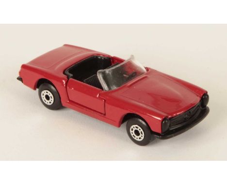Matchbox Superfast 27a Mercedes 230SL MADE IN HUNGARY MODEL - red body with high arches, clear windscreen, black interior, ma