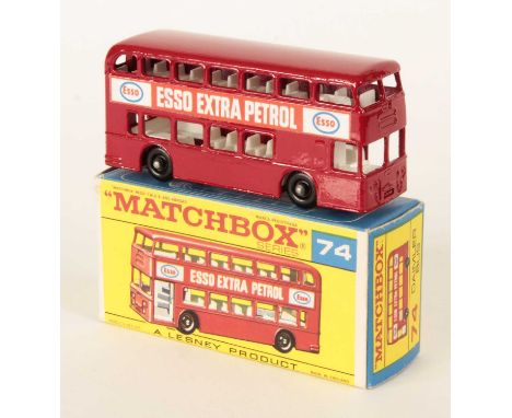 Matchbox Regular Wheels 74b Daimler Fleetline Bus - Stannard Code - red body &amp; base with Esso labels - Mint in Excellent 