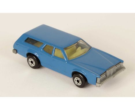 Matchbox Superfast 73c Cougar Villager Station Wagon MADE IN BULGARIA MODEL - dark blue body with SKY BLUE PLASTIC TAILGATE, 