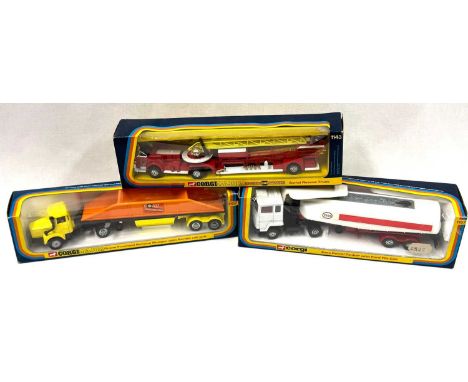 Corgi Major Toys Group of 3 x 1970's Issue Commercial Vehicles (1) 1143 American La France Aerial Ladder Rescue Truck; (2) 11