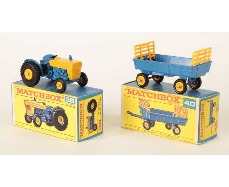 Matchbox Regular Wheels 39c Ford Tractor - Stannard Code 8 - dark blue chassis with 4mm left hand ejector ring &amp; 4mm exha