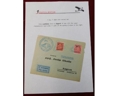Yugoslavia 1933 First Light envelope cancelled with 1931 definitives with Ljubljana air post triangular cancel and cachet