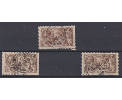 Great Britain 1918 2s6d Bradbury/Wilkinson issues, very fine used (3)