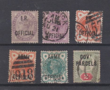Great Britain 1882-1901 Queen Victoria official Inland revenue SG 03 m/m &amp; used 1d lilac, SG 013 used 1/2d vermillion. Ar