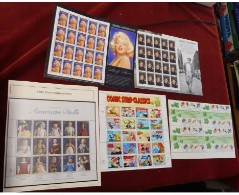 USA 1978-1997 u/m sheetlets 'Capex 78' stamp exchange USA-Canada Wildlife, Marilyn Monroe Legend of Hollywood, Comic strip cl