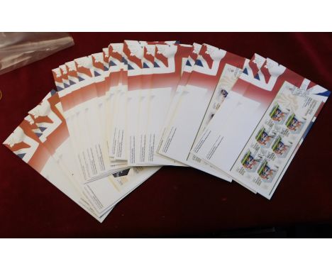 Great Britain 2012 British Gold Medal Winners at London Olympic Games. Set of (29) FDCs of sheetlets of six. Cat £250