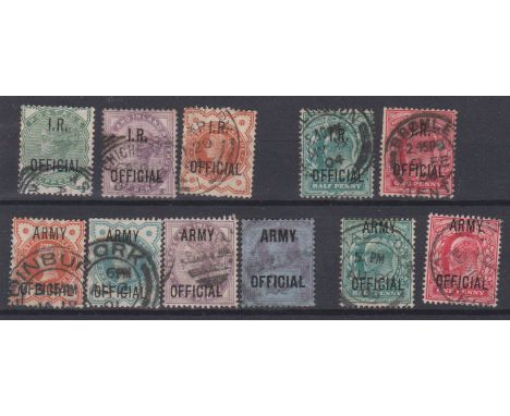 Great Britain 188201903 Official opts. Queen Victoria Inland Revenue official SG 01, 03 and 013 used, Army Official SG 041-04