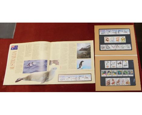 Worldwide 1989 Our World philatelic natural history illustrated folder with u/m stamp issues from Australia, Antarctic, Canad