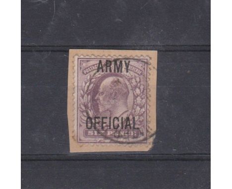 Great Britain Army Official 1902-03 6d dull purple SG 050, fine used on piece