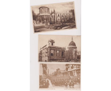 Great Britain 1914-1918 two unused postcards in the London under fire series showing damage scenes but captioned passed by ce