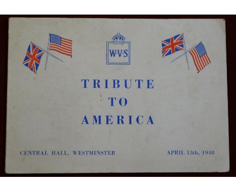 Great Britain 1948 Social History W.V.S. Ticket and agenda for the 13.4.48 Central Hall Westminster, presentation on "Human R