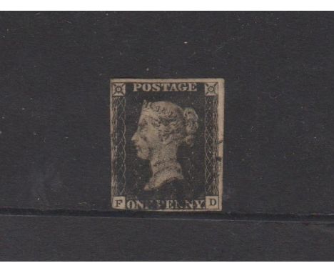 Great Britain 1840 Penny Black, PD, two large margins