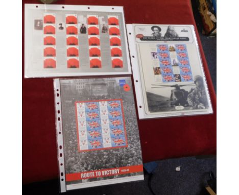 Great Britain 2001-2010 Army Based Royal Mail Sheets u/m 2001 - Route to Victory Commemorative, 150 Years of Territorial Army
