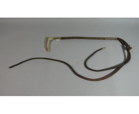An Edwardian Ladies Bone Handled Hunting Crop 