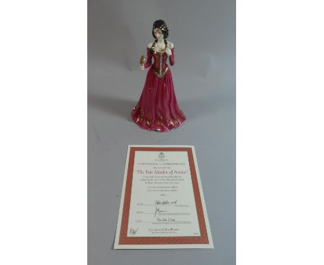 A Royal Worcester Limited Edition Figure, The Fair Maiden of Astolat with Certificate 