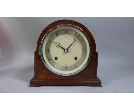 An Edwardian Walnut Cased Mantle Clock by Elliot, Movement in Need of Attention 