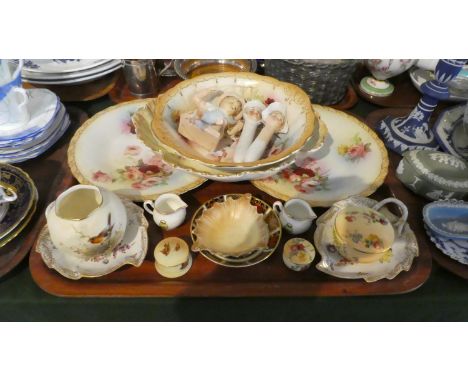 A Tray of Decorative Ceramics to Include Royal China Works Worcester, Royal Worcester Blush Ivory, Royal Crown Derby Pin Dish