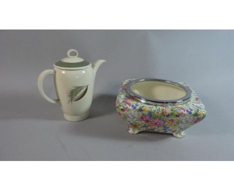 A Midwinter Brama Chintz Pattern Bowl Together with a Susie Cooper Coffee Pot 