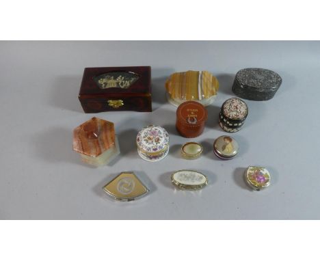 A Collection of Various Ceramic, Enamelled and Stoneware Trinket Boxes, Stud Boxes, Pill Boxes etc 
