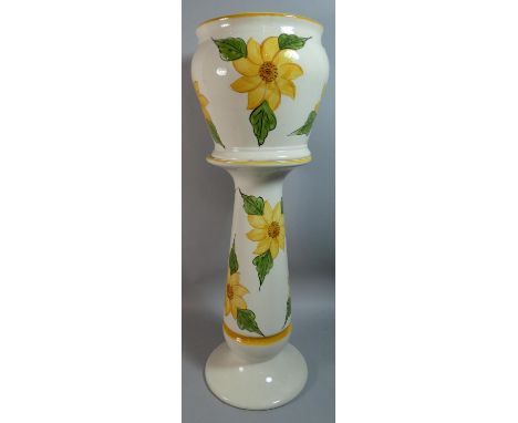 A Mid/Late 20th Century Ceramic Jardiniere on Stand, 66cm High 