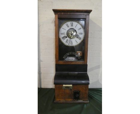 An Edwardian Oak Cased Blick Time Recording Clock, 88cm High 