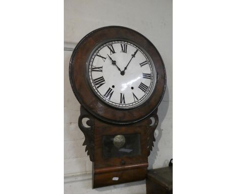 A Late Victorian/Edwardian American Drop Dial Drop Clock, Movement in Need of Attention, 68cm high 