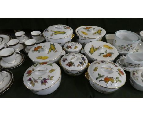 A Collection of Eight Royal Worcester Evesham Pattern Lidded Tureens 