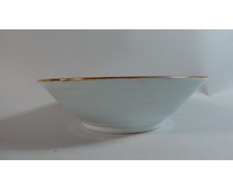 A Derek Emms (Bernard Leach Pupil) Celadon Bowl, Glazed with Incised Decoration, 25cm Diameter 