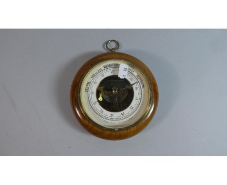 A German Circular Wall Hanging Aneroid Barometer, 15.5cm Diameter 