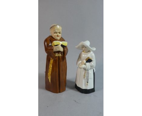 Two Royal Worcester Snuffers, Monk and Nun 