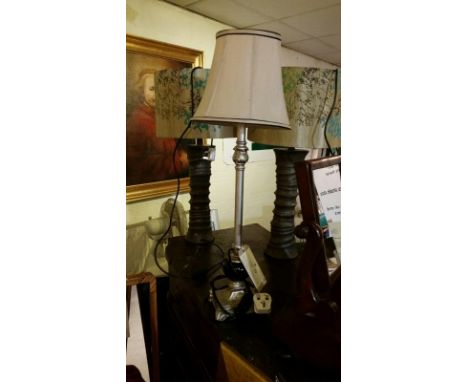 Neutral shade table lamp, metal base, 72 cm high, originally from the Conference Room at Cotswolds 88 Hotel but now being sol