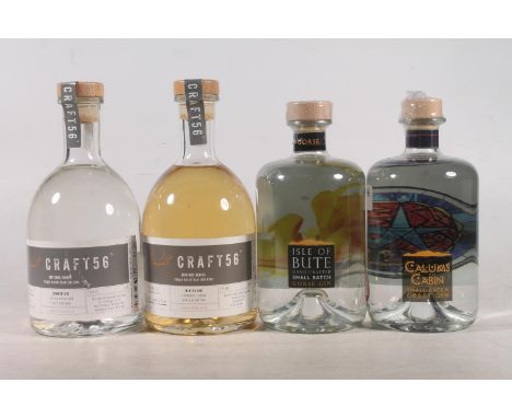 Four bottles of gin to include CRAFT56° Edition Series Summer gin 43% abv. 70cl, CRAFT56° Edition Series Winter gin 40.8% abv