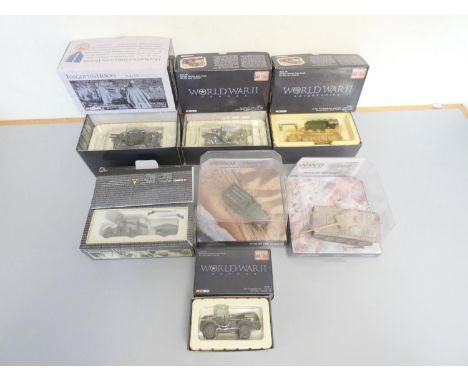 Corgi Toys. Seven boxed military model vehicles comprising of WC 56 Command Car CC51708, Korean War Series Sherman Tank With 