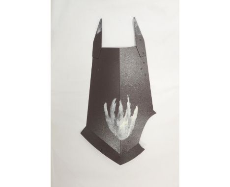 Lord of the Rings.&nbsp;Uruk-Hai shield by POS Schwalm Merchandising of all steel construction with applied white hand decal.